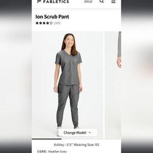 Fabletics Ion 3 pocket scrub pants Heather gray xs short